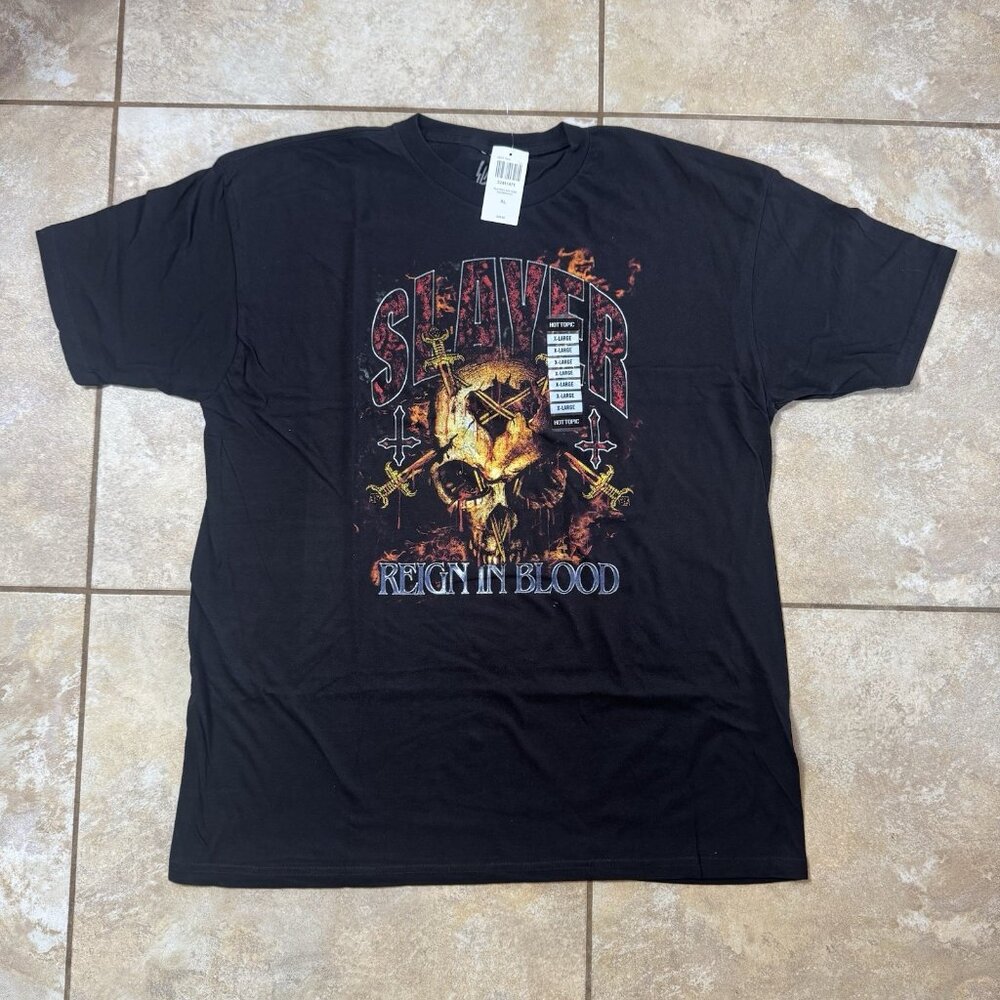 Slayer Reign In Blood Tracklist T-Shirt 2-Sided X-LARGE New